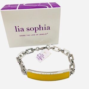 Lia Sophia Silver Yellow ID Tennis Bracelet